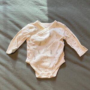 Adorable Pehr White Bunny Print Baby Onesie